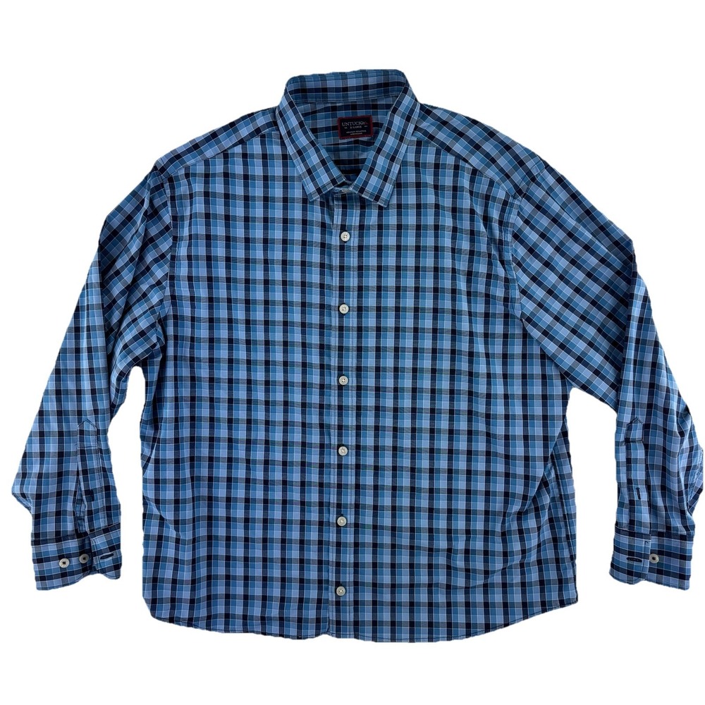 UNTUCKit Stretch Button Up Shirt‎ Mens XL Blue